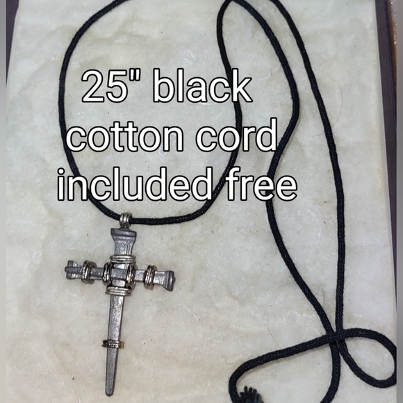 Cross of Nails Pewter Pendant - Picture 8 of 9